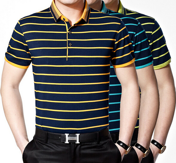 Promotional customized stripe business man polo shirt