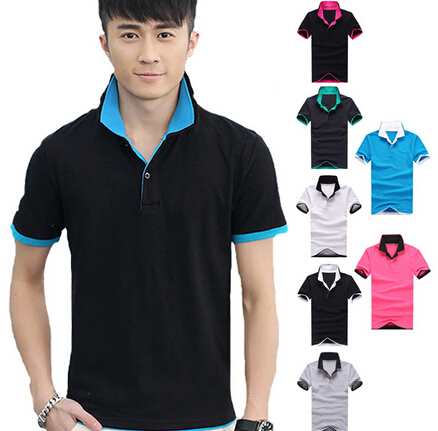 Customized embroidery logo black cotton polo shirt