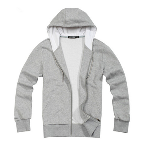 Good quality grey color coodies coat, coodies jacket