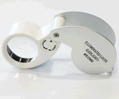 Whistle shape led uv llluminated folding loupe jewelry magnifier
