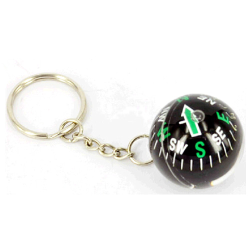 Promotional fashional round ball shape compass keychain