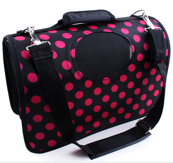 Cute dot printing pet carrier for dog or cat, cheap cat carrier