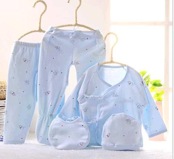 5pcs newborn cloth suite, 5pcs baby cloth set with cap and bib