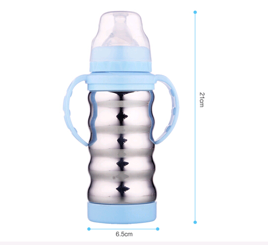Wholesale wave shape stainless steel 304 thermo baby bottle