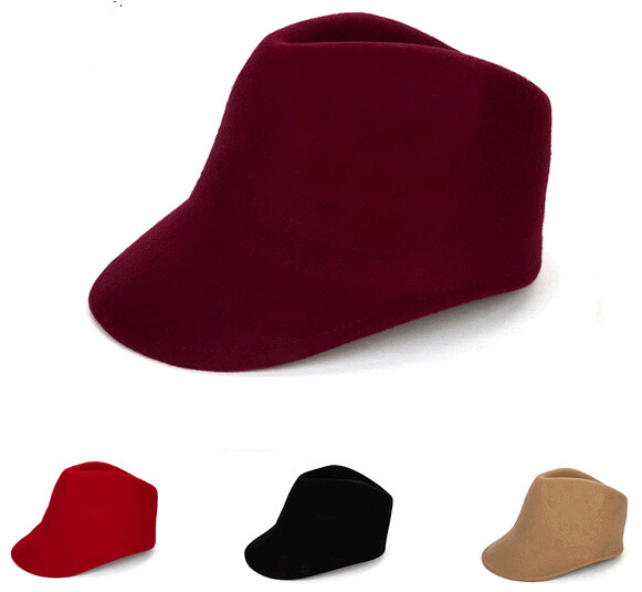 Wholesale fashion trendy woman wool felt peaked hat and cap