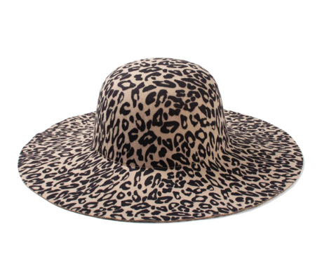 Wholesale fashion leopard party sexy wool felt fedora hat and cap