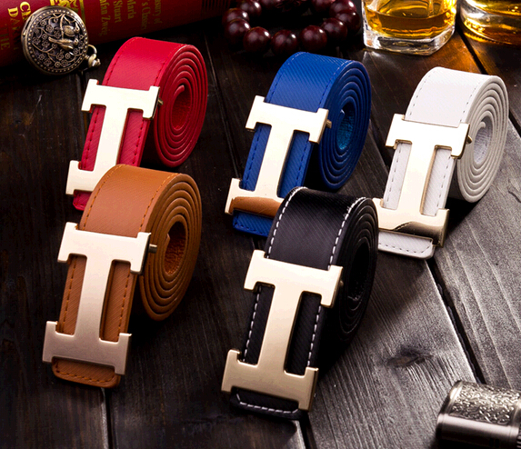 Wholesale fashion blue color pu man belts