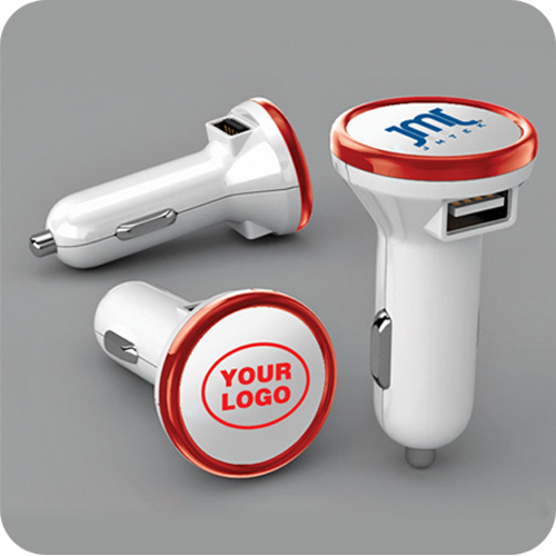 High quality with round lid two port car charger