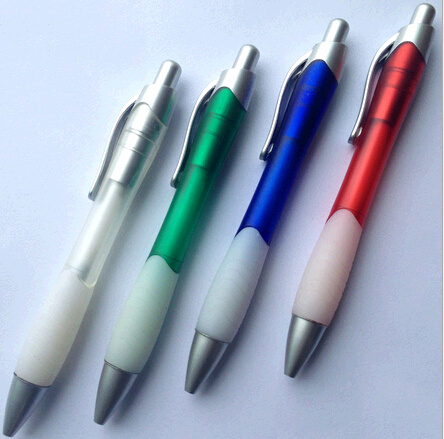 Promotional cheap customized logo plastic ballpoint pen with grip cover