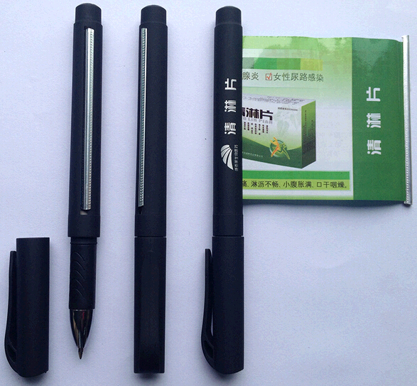 Wholesale good quality black color banner pen with cap