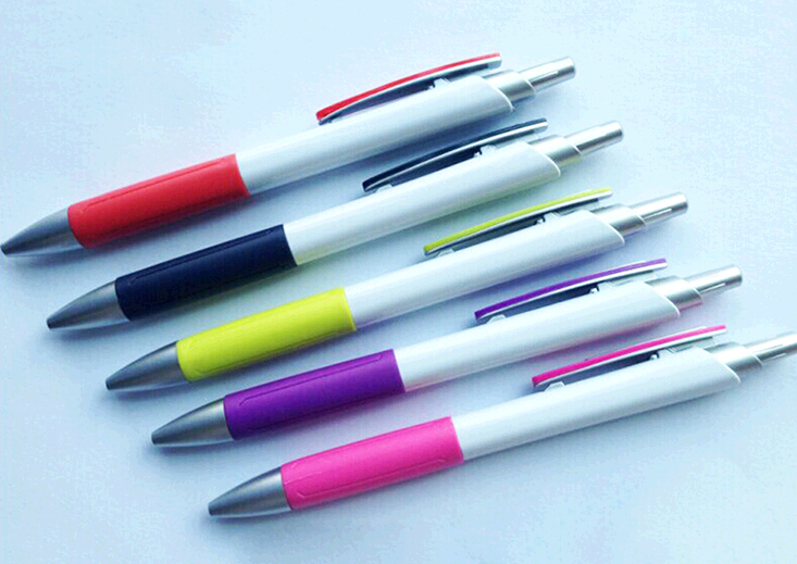 Wholesale customized logo cheap white color plastic pen