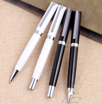 Promotional cheap customized logo white color metal pen