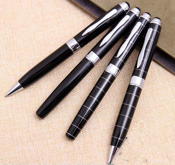 Wholesale high quality black color metal pen with touch screen function