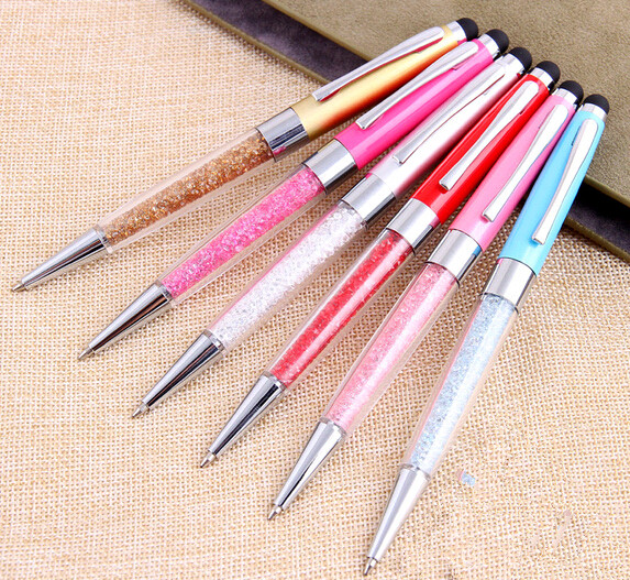 Wholesale good quality stylus touch screen pen with rose crystal decoration