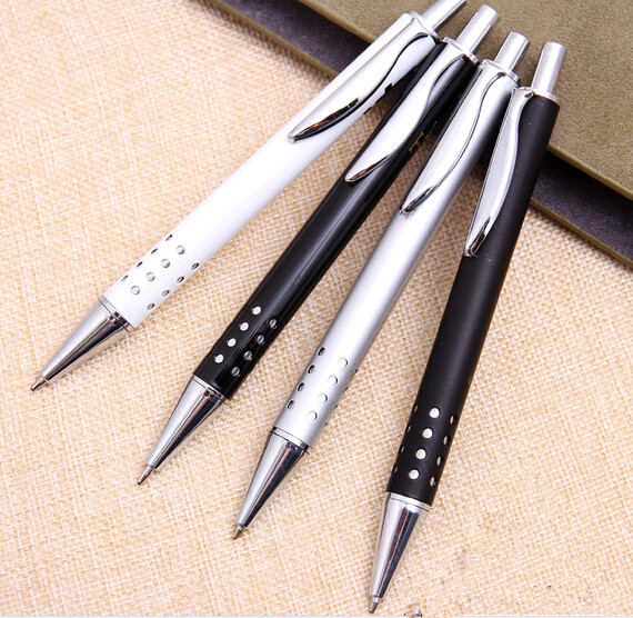 Wholesale promotional good quality thin metal pen with dot