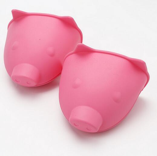Whoesale cartoon pig shape silicone glove for cooking gloves, silicone kitchen gloves