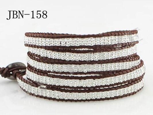 Wholesale small crystal bead 5 wrap leather bracelet