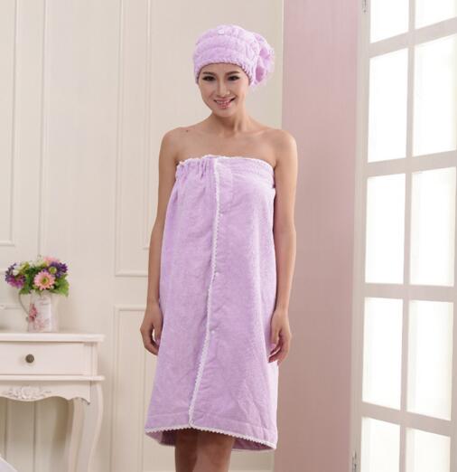 Wholesale purple color microfiber bathrobe dressing gown for wome
