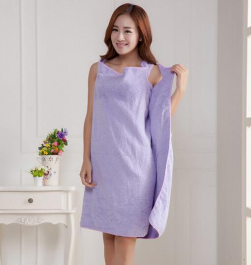 Wholesale purple color microfiber bathrobe dressing robe for woman