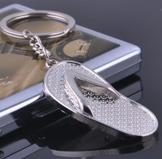 Wholesale slipper shape metal keychain