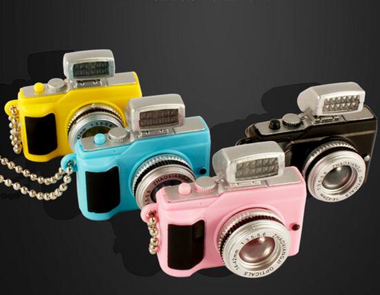 Promotional vintage camera shape with sound and voice and led light keychain