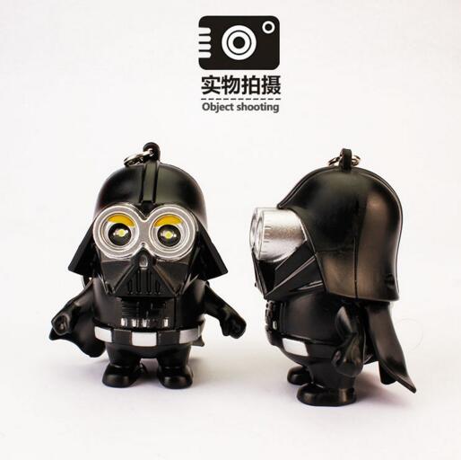 Promotional custom Darth Vader shape with sound led keychain
