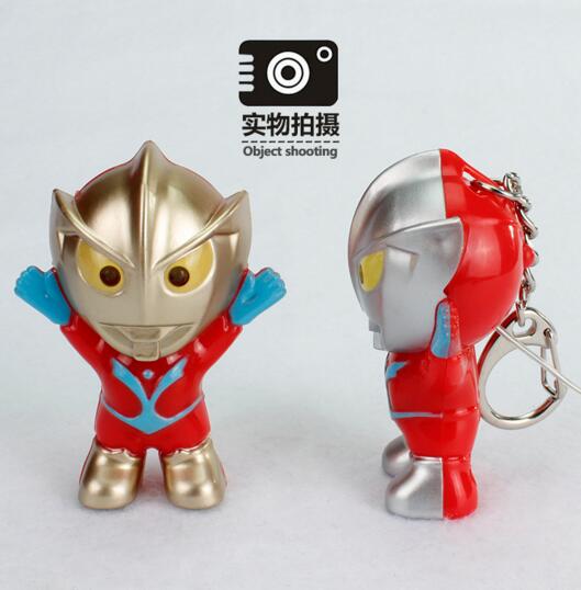 Promotional Ultraman shape with sound and led keychain