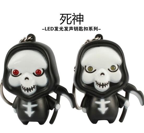 Promotional death shape with sound and led keychain