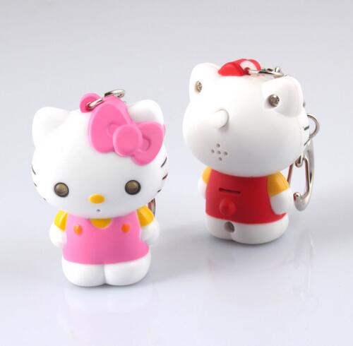 Promotional cheap style with sound and led cat keychain