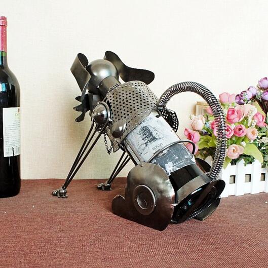 Promotional dog shape red wine bottle rack or wine stand