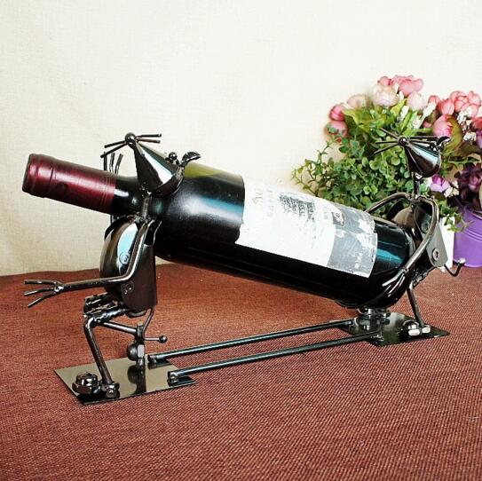 Cool style tin material wire art wine rack or wine stand