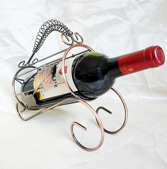 Promotional cool style tin wrie art red wine rack or wine stand