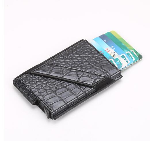 With ealstic and pu cover RFID metal name card holder