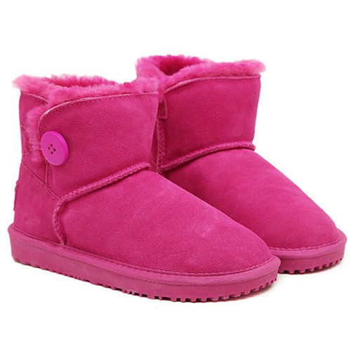 Fahion girl style cotton deep pink woman snow boots