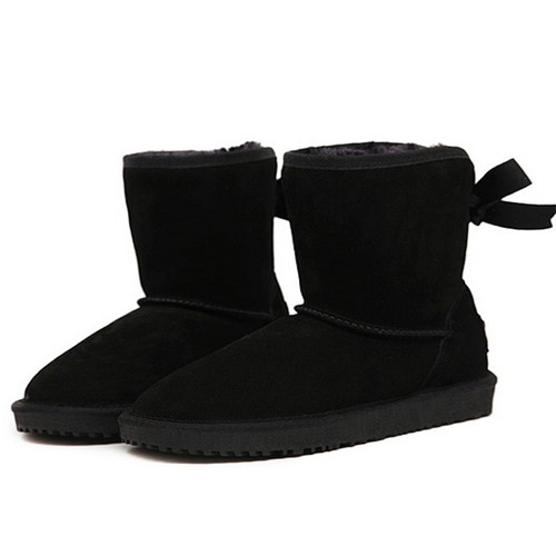 Fahion girl style In-tube black snow boots for woman
