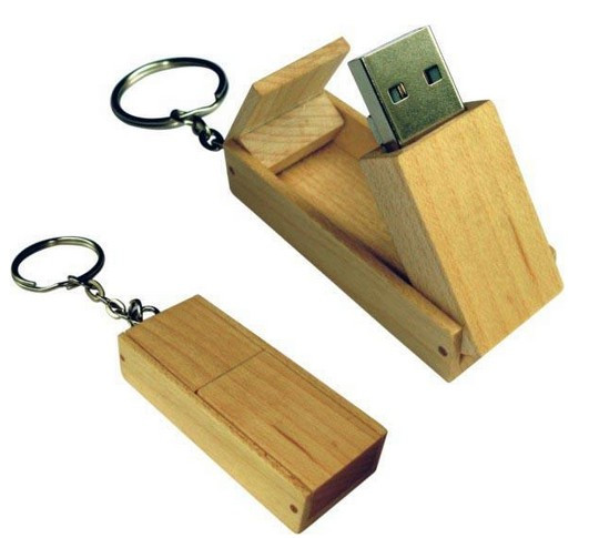 Wooden usb flash dirve keychain