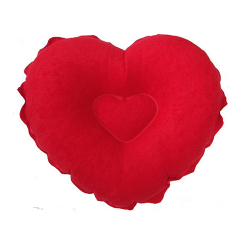 Red heart shape inflatable beach pillow