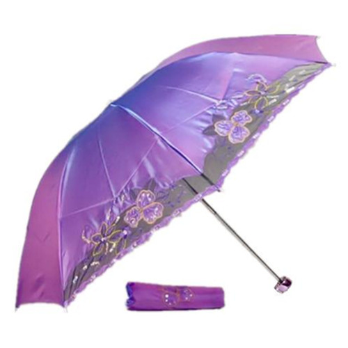 3 Fold Fashion Chinese Embroidery Umbrella