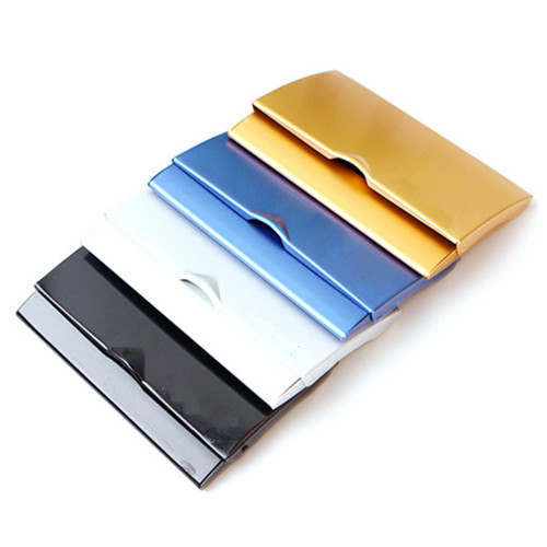 Silver stainless steel metal name card holder