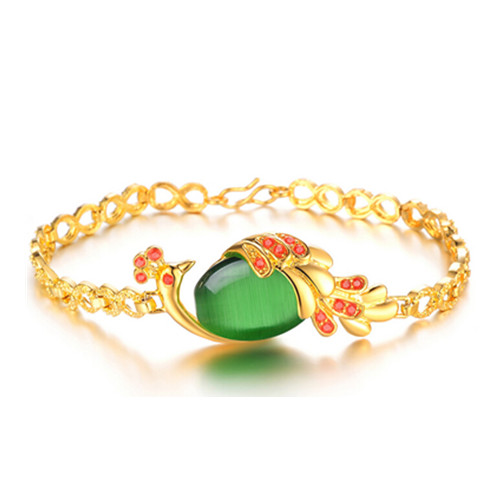 Exquisite inlay zircon 18 k gold plated woman bracelet