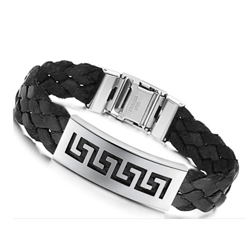 Promotional stainless steel and with rope bracelet