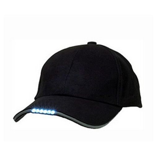 Black color cotton led light baseball cap