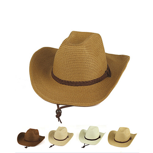 Promotional cowboy natural straw hat and sunvisor hat