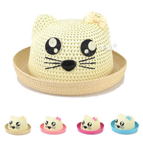 Promotional Little cat cartoon children straw hat