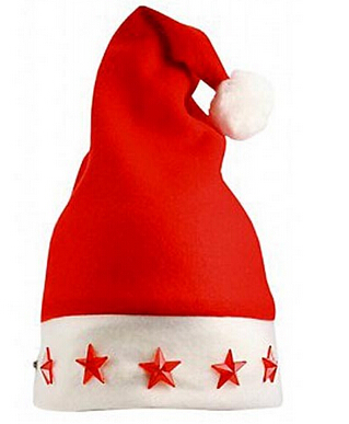 Promotional led light santa hat, led christmas hat