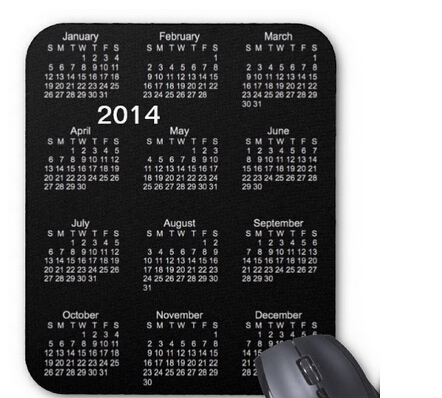 2015 calendar printing rubber mouse pad
