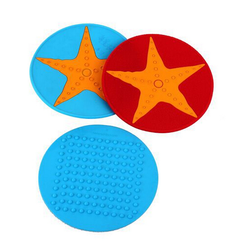 Promotional round shape pvc silicone material cup coaster