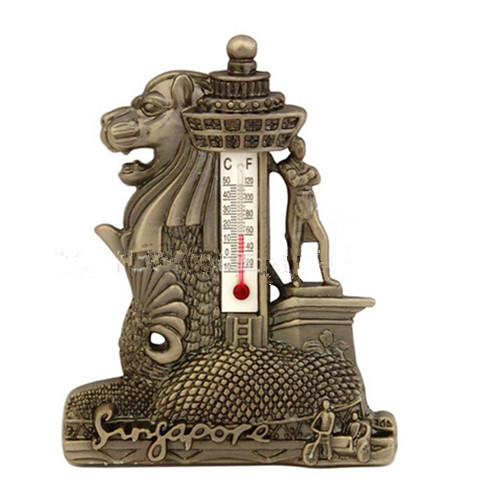 Singapore with the merlion metal thermometer souvenir  fridge magnets