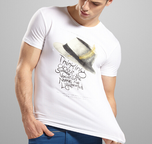 Promotional strech cotton spandex cotton round neck shirt