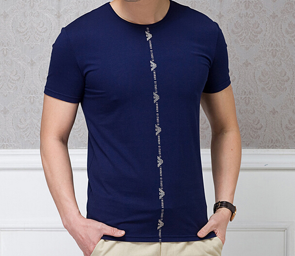 New style blue color round neck t shirt for men